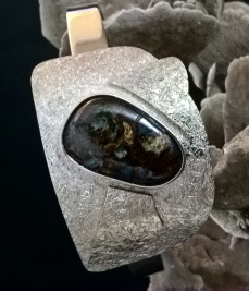 Armreifen 925er Silber mit Opal Handarbeit
