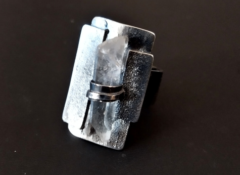 Ring 925-er Silber mit Bergkristall