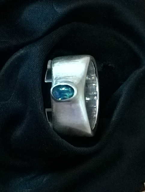 Ring 925er Silber mit Opal Handarbeit